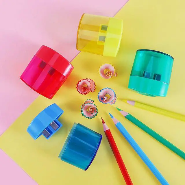 Alt view image 6 of 7 - KIDMEN 2-Hole Pencil Sharpener - Handheld, 12 Pack for Kids