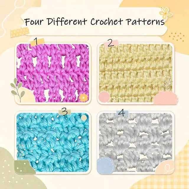 Alt view image 7 of 7 - zwzxd Beginner Crochet Kit: Cotton Thread, Hooks & DIY Dishcloth Tutorial BRT Rainbow Candy