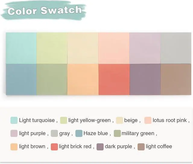 Alt view image 2 of 7 - OSBOO Sticky Notes 3x3 Inch 12 Pack Vintage Colors, 50 Sheets/Pad