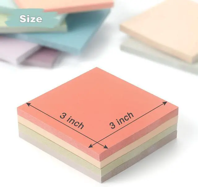 Alt view image 3 of 7 - OSBOO Sticky Notes 3x3 Inch 12 Pack Vintage Colors, 50 Sheets/Pad