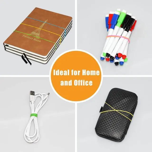 Alt view image 7 of 7 - JIKIOU Assorted Color Rubber Bands, Strong Elastic Stretch Office Supplies