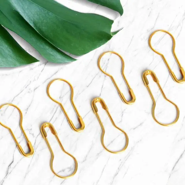 Alt view image 4 of 6 - 1000 Pieces 22 mm/0.87 Inch Gold Safety Pins Clothing Tag Pins Metal Gourd Safety Pins Bulb Pin Calabash Pin Bead Needle for DIY Craft Home Accessories