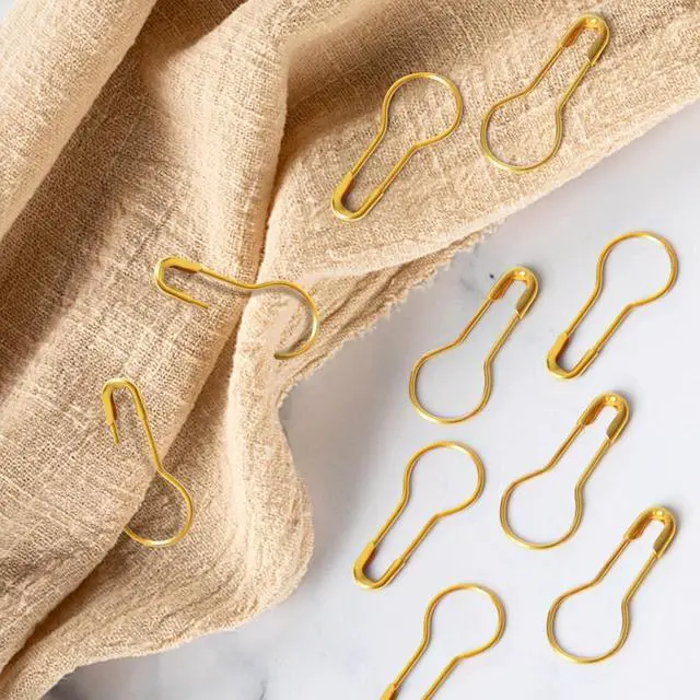 Alt view image 5 of 6 - 1000 Pieces 22 mm/0.87 Inch Gold Safety Pins Clothing Tag Pins Metal Gourd Safety Pins Bulb Pin Calabash Pin Bead Needle for DIY Craft Home Accessories