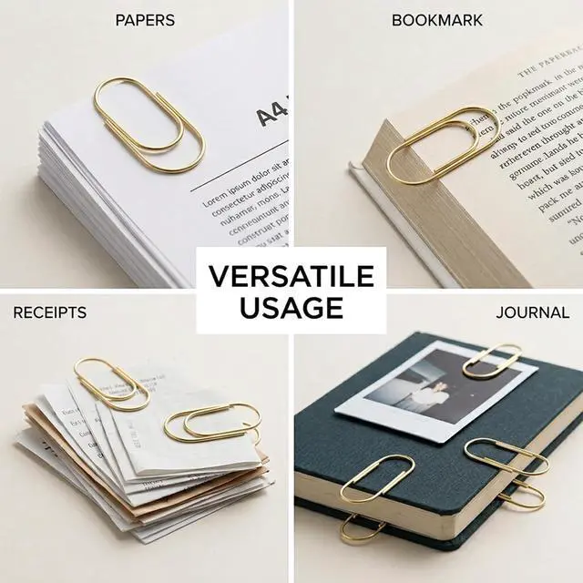 Alt view image 5 of 7 - Chedin 30 Pcs 2Inch Jumbo Oversized Paper Clips-Non Skid Smooth Finish Steel Wire with Clear Box,Gold/Silver/Rose Gold for Office Supply,Planner,Bookmarks,School Gifts & Wedding/Invitation Decoration