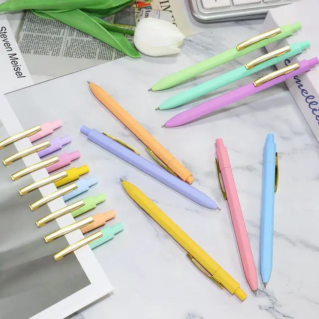 Alt view image 4 of 5 - Ballpoint Pens, Black Ink Pens 8 pcs,Smooth Writing Retractable Pen for Teacher Suppliesd, Office Supplies for Womens