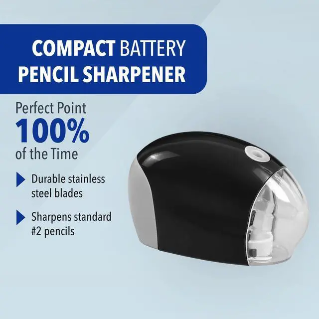 Alt view image 2 of 7 - Westcott 55851 Small Battery Powered Pencil Sharpener for School, Home, and Work, Black