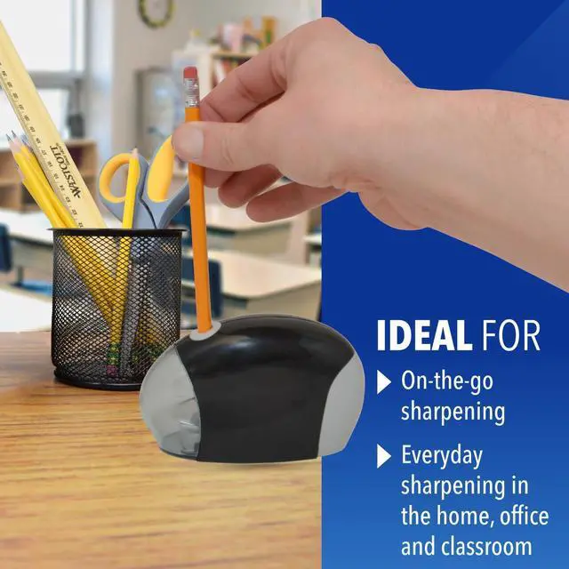Alt view image 4 of 7 - Westcott 55851 Small Battery Powered Pencil Sharpener for School, Home, and Work, Black