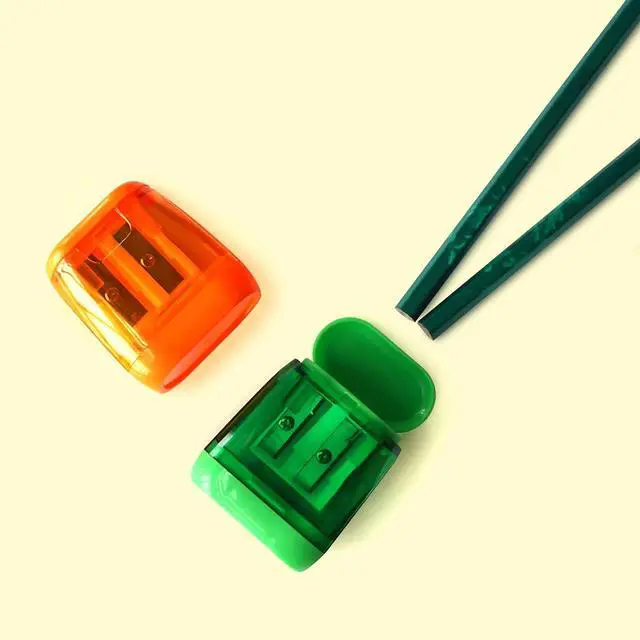Alt view image 2 of 4 - Pencil Sharpener, 4 PCS Dual Holes Pencil Sharpeners Manual with Lid, Colored Pencil Sharpener for Kids Students Adults, Portable Use in School Office Home Art Room and Outdoor