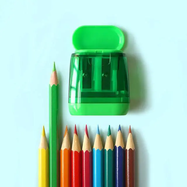 Alt view image 3 of 4 - Pencil Sharpener, 4 PCS Dual Holes Pencil Sharpeners Manual with Lid, Colored Pencil Sharpener for Kids Students Adults, Portable Use in School Office Home Art Room and Outdoor