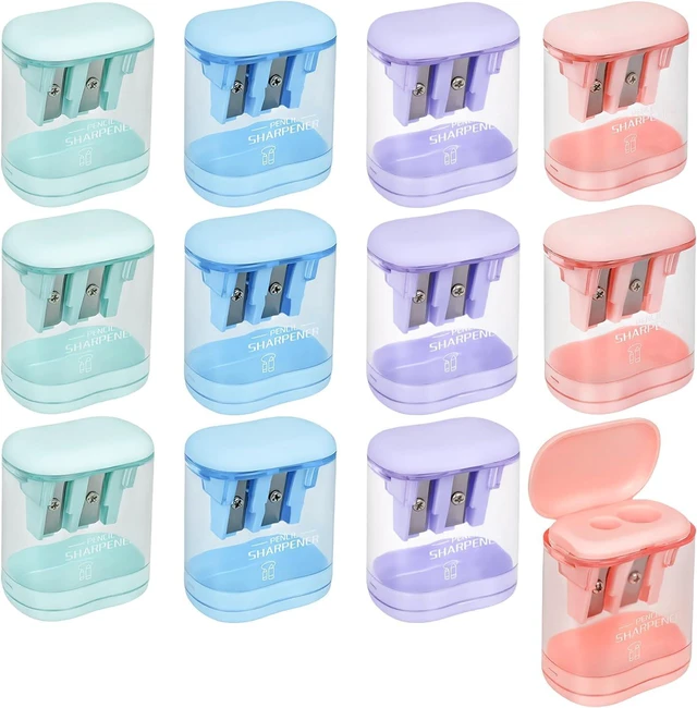 Main image of Manual Pencil Sharpener, 12 Pack, Dual Holes for School Office