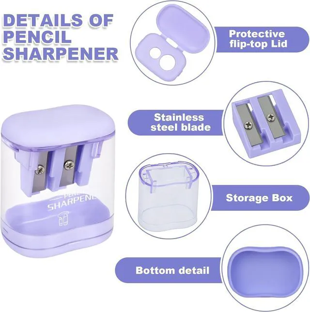 Alt view image 7 of 7 - Manual Pencil Sharpener, 12 Pack, Dual Holes for School Office