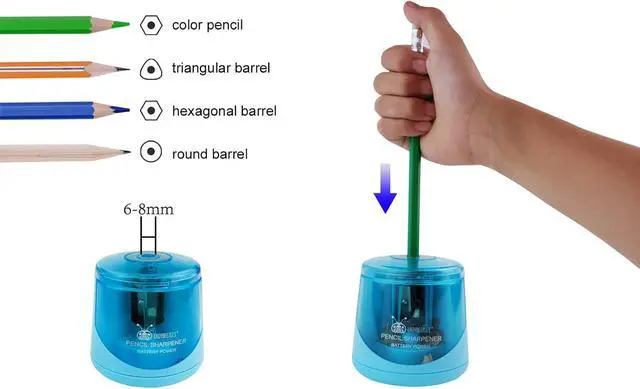 Alt view image 7 of 7 - Battery Pencil Sharpener Electric, Portable &Auto-Stop, Cordless
