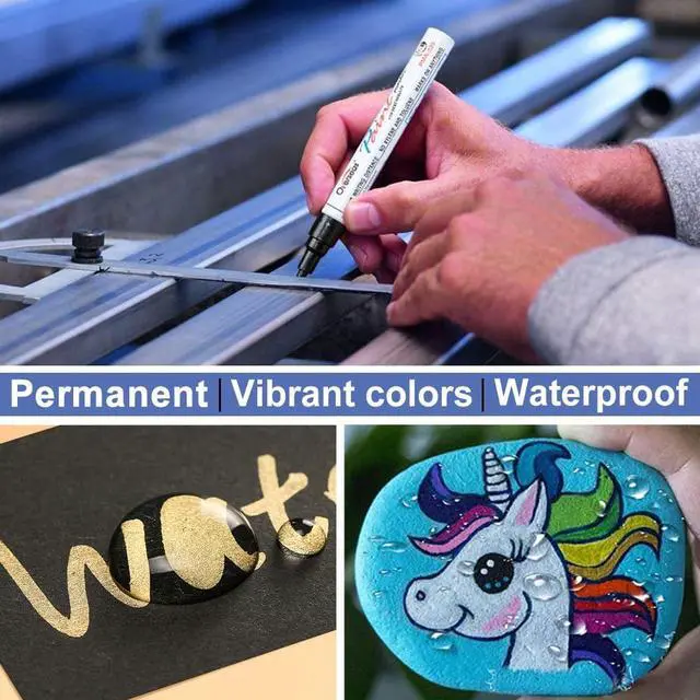 Alt view image 4 of 7 - Overseas White Paint Pens Permanent Markers, 2 Oil Based Paint Makrers