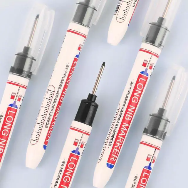 Alt view image 6 of 7 - 15 Pcs Long Nib Marker Pens with 20 mm Long Head Nose Tip, Black