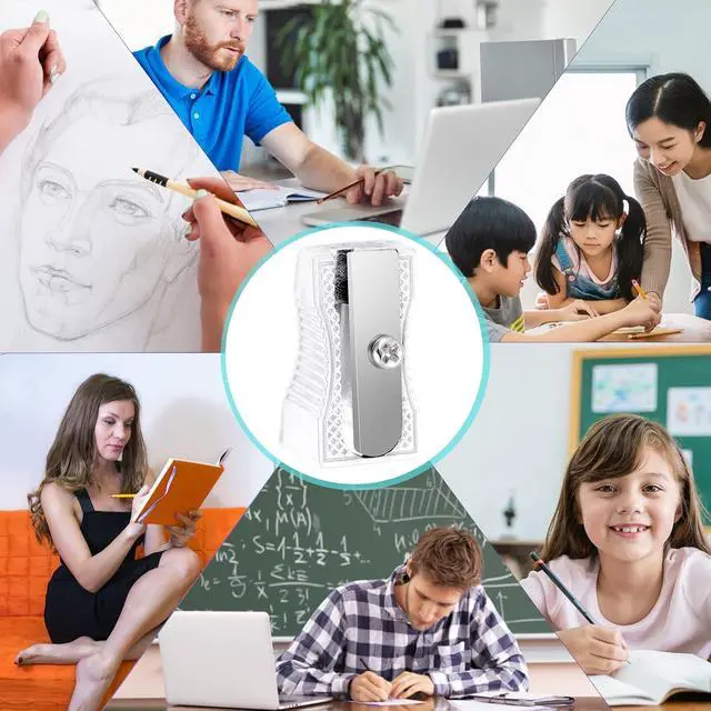 Alt view image 4 of 7 - cobee 10 Pcs Pencil Sharpener, Handheld Metal Pencil Sharpener, Mini Kids Pencil Sharpening, Sharpen Pencils for Adults and Kids Schools Offices Art (Sliver One Holes)