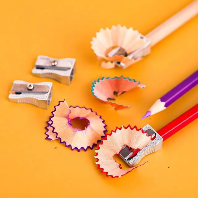 Alt view image 5 of 7 - cobee 10 Pcs Pencil Sharpener, Handheld Metal Pencil Sharpener, Mini Kids Pencil Sharpening, Sharpen Pencils for Adults and Kids Schools Offices Art (Sliver One Holes)