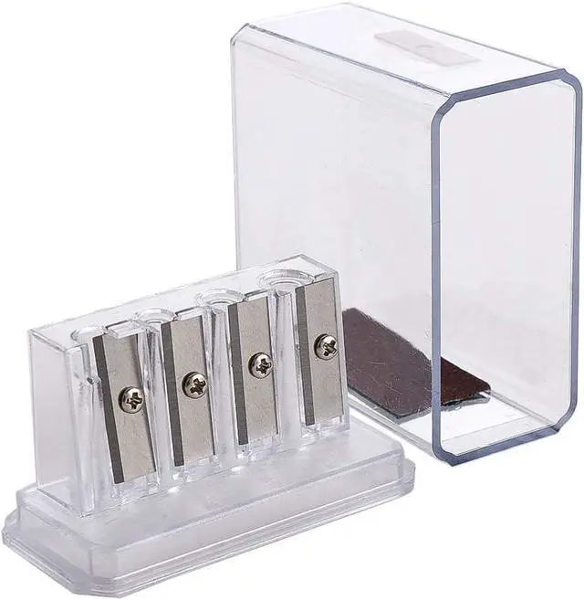 Alt view image 2 of 7 - 1Pcs Transparent 4 Holes Charcoal Pencil Sharpener,Long Point Carpenter Pencil Sharpener Plastic Artist Pencil Sharpener Pencil Sharpeners for Sketching