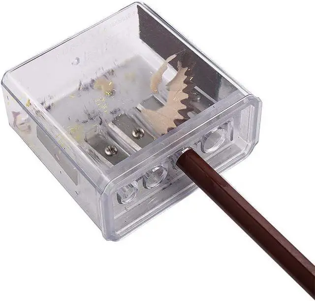 Alt view image 6 of 7 - 1Pcs Transparent 4 Holes Charcoal Pencil Sharpener,Long Point Carpenter Pencil Sharpener Plastic Artist Pencil Sharpener Pencil Sharpeners for Sketching