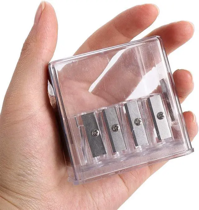 Alt view image 7 of 7 - 1Pcs Transparent 4 Holes Charcoal Pencil Sharpener,Long Point Carpenter Pencil Sharpener Plastic Artist Pencil Sharpener Pencil Sharpeners for Sketching