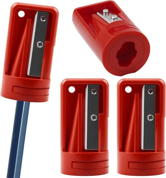 Main image of Carpenter Pencil Sharpener 4 Pack Manual Portable Woodworking Pencil Sharpeners Cutter Shaver Narrow Sharpening Tool for Woodworking Tool