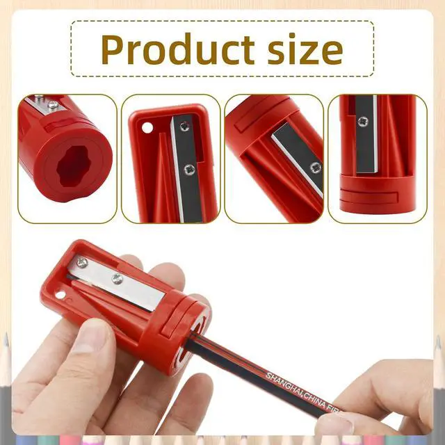 Alt view image 3 of 6 - Carpenter Pencil Sharpener 4 Pack Manual Portable Woodworking Pencil Sharpeners Cutter Shaver Narrow Sharpening Tool for Woodworking Tool