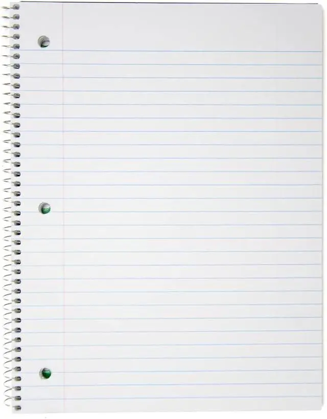 Alt view image 2 of 3 - Top Flight Standards 1-Subject Notebook, 70 Sheets, Perforated, Wide Rule, Color May Vary (31306)