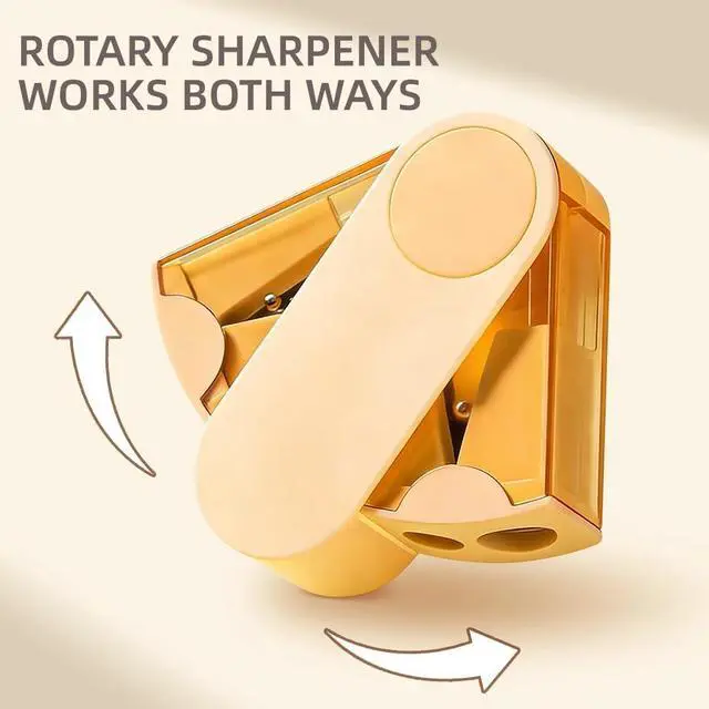 Alt view image 3 of 6 - Dual-Hole Pencil Sharpener 4 Pack with Rotary System & Container, Manual Sharpeners Ideal for School, Home, Office & Art, 4 Pack, 4 Colours