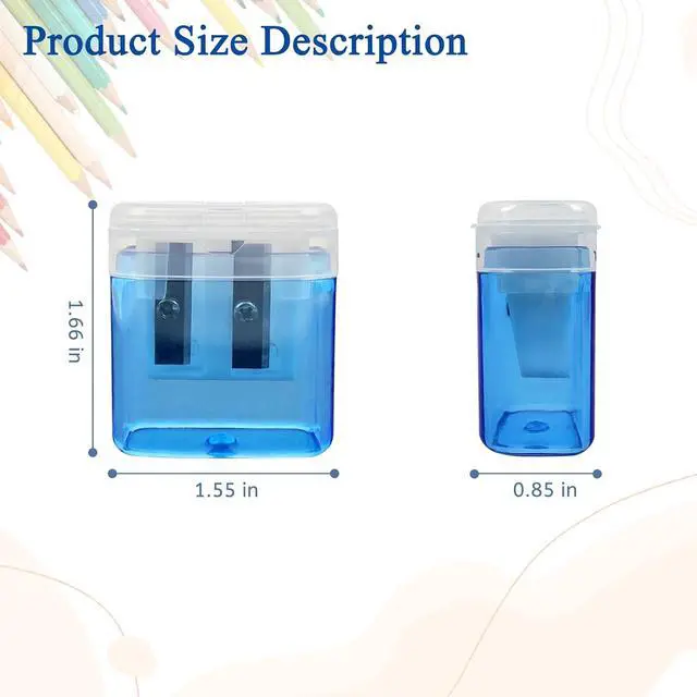 Alt view image 2 of 6 - ZUFECY 6 Pack Dual Hole Pencil Sharpener with Debris Chamber, Child-Safe Manual Sharpener for School Office Home Art Supplies (Anti-Slip Design)