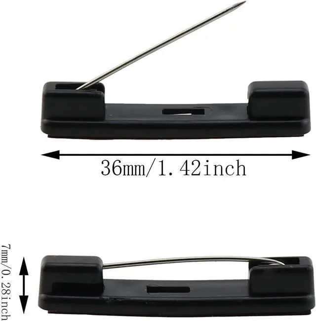 Alt view image 2 of 5 - Self-Adhesive Bar Safety Pins E-outstanding 50pcs Black Safety Pin with Adhesive Brooch Back for ID Badges, Ribbons,Nametags and Crafting, Adhesive Badge Crafting Pins