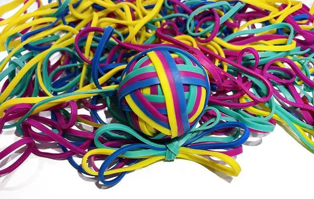 Main image of Rubber Bands, Size 33 (3 1/2" x 1/8''), Colorful Non Latex Rubber Band Bulk, Stretchable Rubber Bands Office Supplies, Durable Elastic Bands for Files Folders Bank Paper Bills Money Mail, 50g Bag