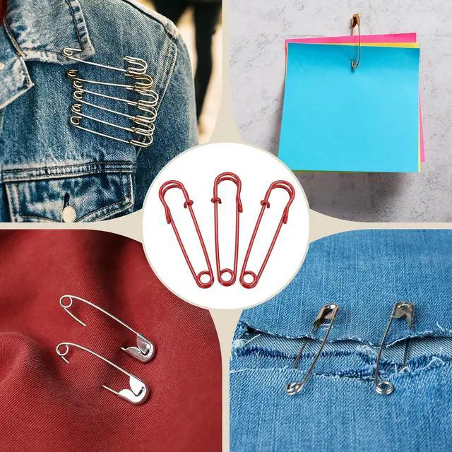 Alt view image 6 of 6 - HARFINGTON 20pcs Safety Pins 2 Inch (50mm) Baked Paint Steel Large Safety Pin Heavy Duty Sewing Safety Pins Bulk for Clothes Sewing Arts DIY Crafts, Red