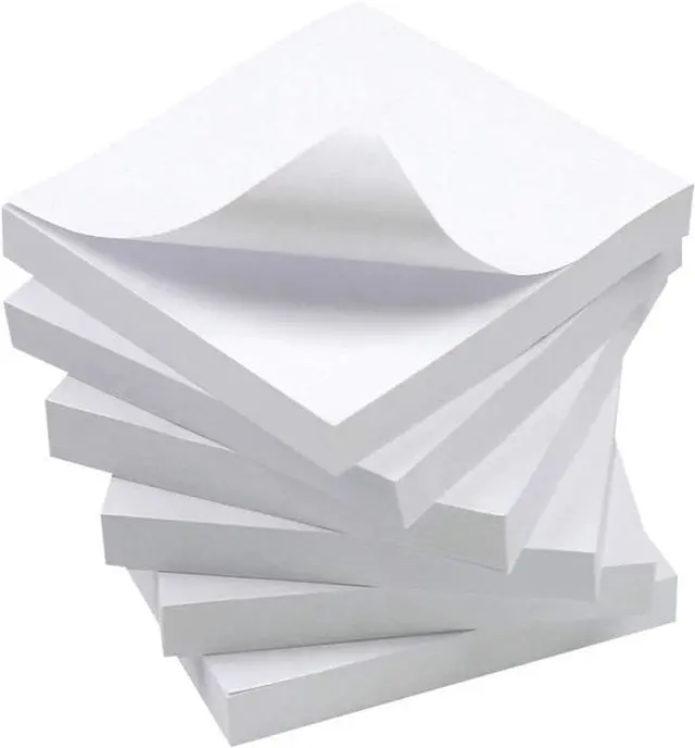 Main image of White Sticky Notes, 6 Pads, 3 X 3 Inch, 100 Sheets/Pad, Self-Stick Notes Pads, Easy Post Notes for Office, School, Home (White)