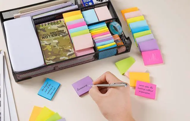 Alt view image 7 of 7 - (54 Pads) 9 Bright Colors Sticky Notes 1.5x2in, Suitable for School, Office
