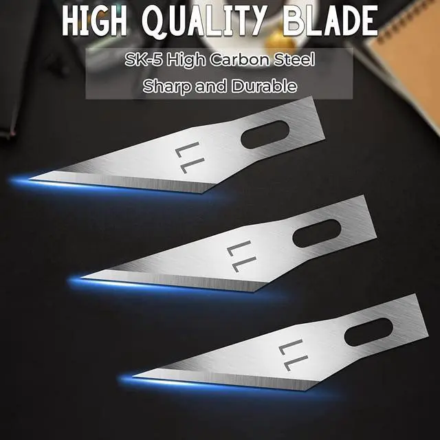Alt view image 3 of 6 - JETMORE 60 Pack Exacto Knife Blades 11, Craft Knife Blades Replacement Set