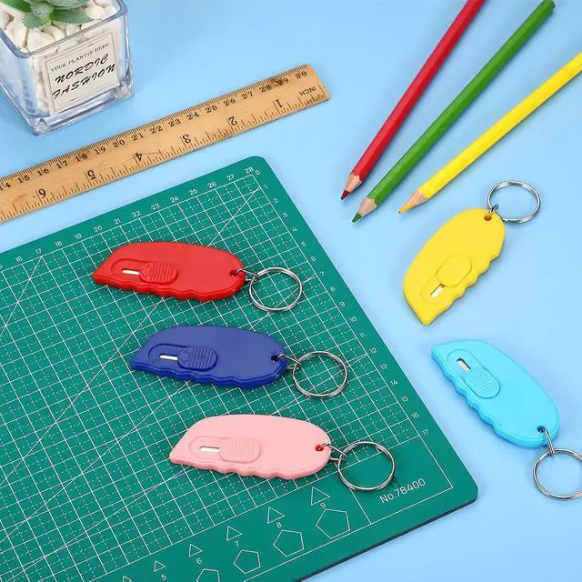Alt view image 3 of 6 - Minatee 12 Pack Mini Keychain Box Cutter Portable Pocket,Classical Color