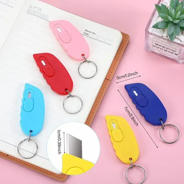 Alt view image 4 of 6 - Minatee 12 Pack Mini Keychain Box Cutter Portable Pocket,Classical Color