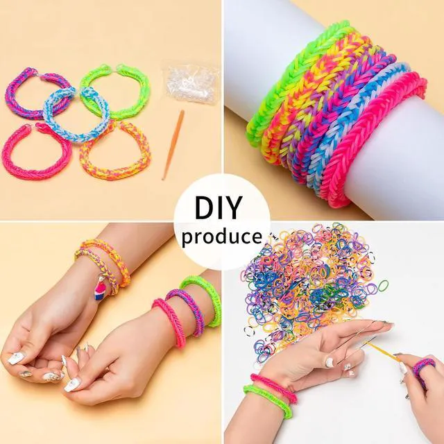 Alt view image 5 of 7 - XKDOUS 24 Colors Rubber Band Bracelet Kit, Rubberband Bracelet Making Kit