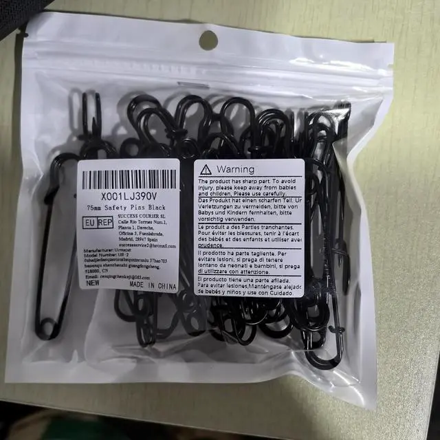 Alt view image 6 of 6 - Safety Pins (Upgraded), 3" Large Safety Pin Pack of 30 for Clothes Leather Canvas Blankets Crafts Skirts Kilts, Extra Large Heavy Duty Safety Pins (Black)