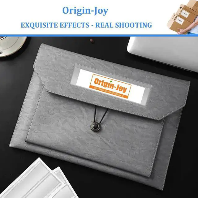 Alt view image 5 of 7 - Origin-Joy 35 PCS Self Adhesive Index Card Pockets with Top Open, Clear Plastic Label Holder for Cards of Note, Library and Business, Adhesive Label Pockets & Card Holder (3 x 2 inch)