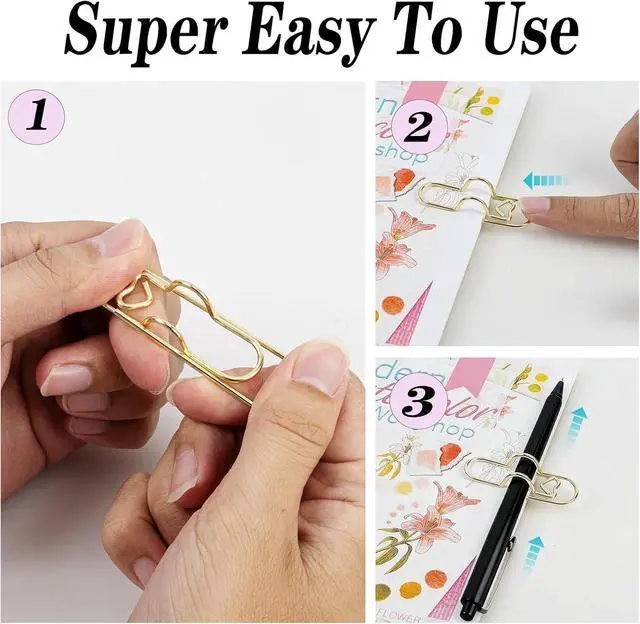 Alt view image 6 of 7 - 20 PCS Metal Pen Clips & Holders Set, Multi-Purpose Pen Clips, for School