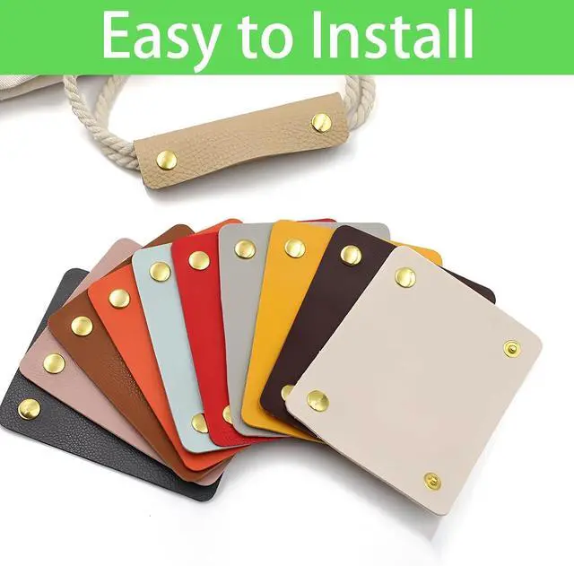 Alt view image 6 of 7 - ZCLGOOD 4PCS 13x9cm Leather Handle Wrap Covers, Black Handbag Grip Protector with Metal Buckle, Soft Purse Strap Pad for Luggage Tote Wallet, PU Leather Craft Supplies