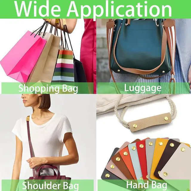 Alt view image 7 of 7 - ZCLGOOD 4PCS 13x9cm Leather Handle Wrap Covers, Black Handbag Grip Protector with Metal Buckle, Soft Purse Strap Pad for Luggage Tote Wallet, PU Leather Craft Supplies