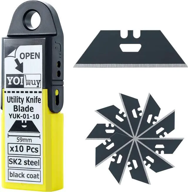 Main image of YOIbuy PRO Replacement Blades for Scraper Cutters, 10pcs Case, SK2 Material, Black Rust Prevention, Heat Treated