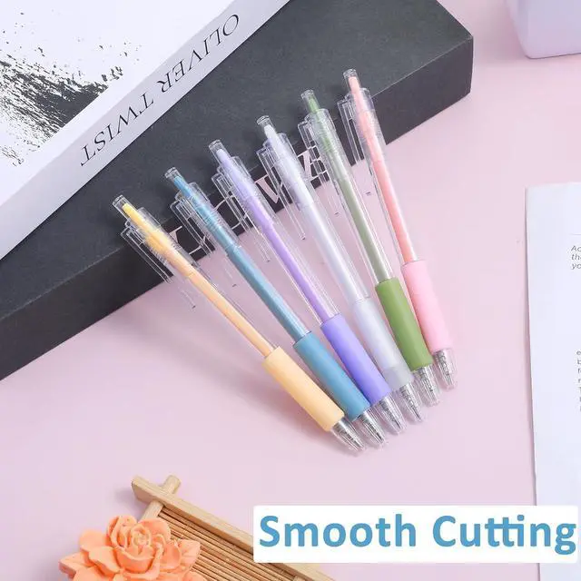 Alt view image 4 of 7 - 6 Pieces Retractable Carving Pen Knife, Craft Cutting Tools Craft Knife Precision Carving Tools Paper Cutter Pen with Refillable Cutter Head Refill for DIY Art Paper Scrapbooking