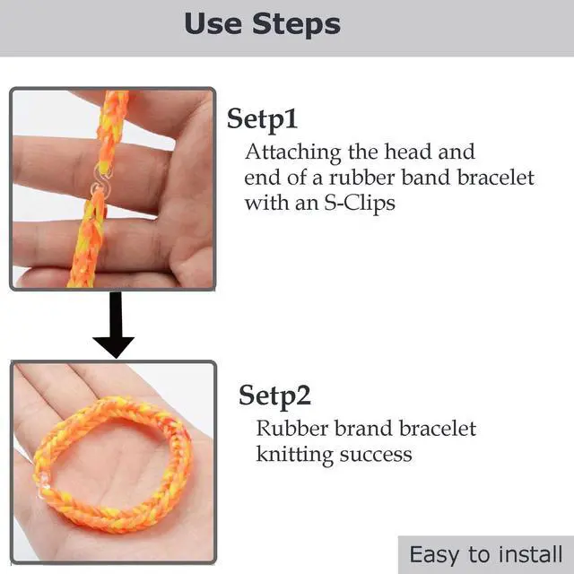 Alt view image 5 of 6 - 1000 Pieces S Clips Rubber Band Clips, Plastic Band Clips Connectors Refills Bracelet Kit Clip for Loom Bracelets DIY Making Refill Kit