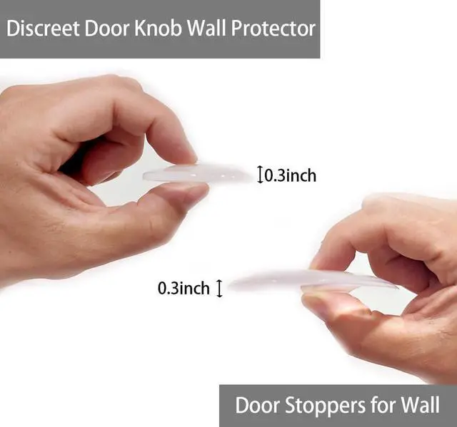 Alt view image 3 of 6 - 8PCS Door Stoppers for Wall, 2" Medium Transparent Shield
