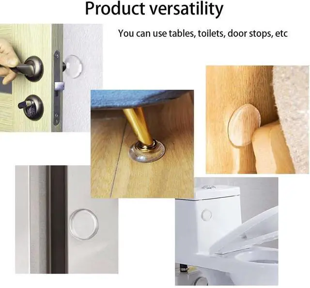 Alt view image 5 of 6 - 8PCS Door Stoppers for Wall, 2" Medium Transparent Shield