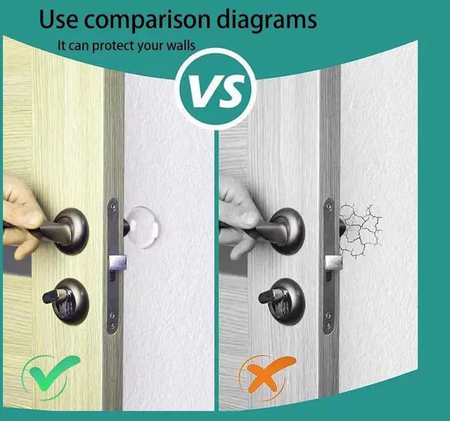 Alt view image 6 of 6 - 8PCS Door Stoppers for Wall, 2" Medium Transparent Shield
