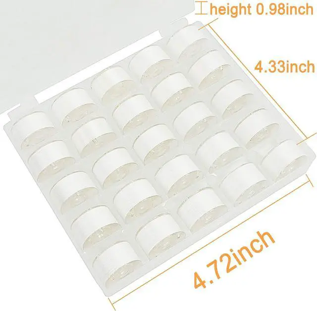 Alt view image 2 of 6 - New brothread 25pcs Size A SA156 Prewound Bobbin Thread -White