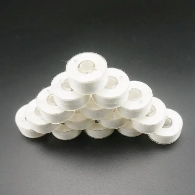 Alt view image 4 of 6 - New brothread 25pcs Size A SA156 Prewound Bobbin Thread -White